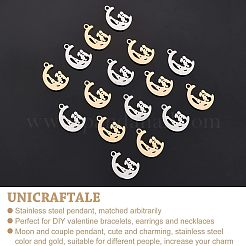 16 Stück 2 Farben Valentinstag 304 Edelstahl Charms&nbsp;STAS-UN0030-74