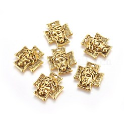Croce in lega stile tibetano con pendenti in lega gesù per gioielli pasquali&nbsp;X-GLF10674Y-NF