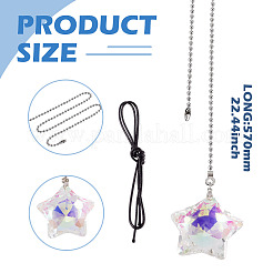 Extensores de cadena para ventilador de techo de vidrio con forma de estrella&nbsp;HJEW-TAC0138
