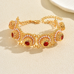 Elegante Armbänder aus Kronenlegierung mit pavébesetzten roten Zirkonia&nbsp;WQ4062