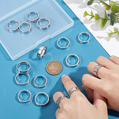 16 Stück 4 Größen 201 Edelstahl geriffelte Fingerringfassungen&nbsp;STAS-UN0051-70