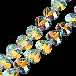 Chapelets de perles en verre transparent électrolytique&nbsp;X-EGLA-B012-AB01