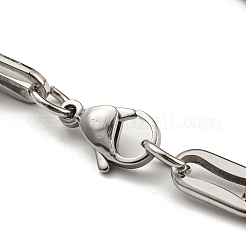 Ionenplattierung (IP) zweifarbiges ovales Gliederkettenarmband aus 201 Edelstahl&nbsp;BJEW-B078-04GP