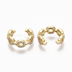 Manschettenohrringe aus Messing mit Zirkonia&nbsp;EJEW-R114-008G-NF