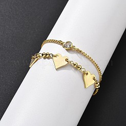 Messing-Armbänder mit Mikropflaster und klarem Zirkonia&nbsp;BJEW-U020-11G