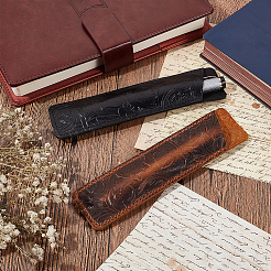 2 Stück Stifthalter aus Leder mit Blumenmuster in 2 Stilen&nbsp;AJEW-GA0006-29A
