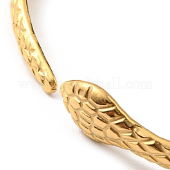 Bracelet manchette serpent en acier inoxydable 304&nbsp;BJEW-F456-01G