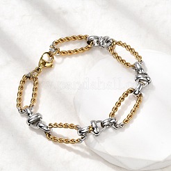 Bracelets à maillons ovales en acier inoxydable 304 pour femmes&nbsp;BJEW-D377-01D