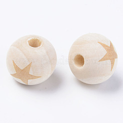 Perle europee di legno naturale non finito&nbsp;WOOD-S057-004A