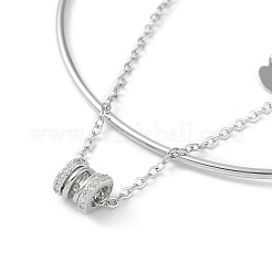 Bracelets à breloques en laiton avec micro pavé de zircone cubique transparent&nbsp;LS-BJEW-L691-02P