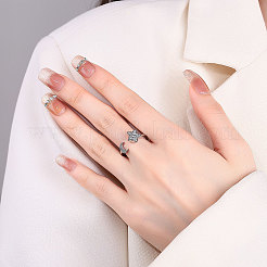 Anelli di polsino in zircone chiaro con micro pavè di ottone&nbsp;FS-WG6F62A-01
