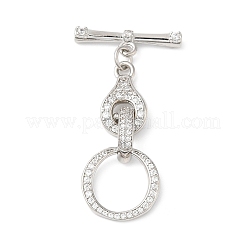 Messing Micro Pave klare Zirkonia Knebelverschlüsse&nbsp;KK-P234-72P