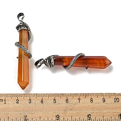 Natürlicher roter Achat (gefärbt und erhitzt) spitze große Anhänger&nbsp;G-F766-07AS-01