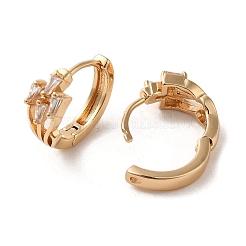 Créoles en laiton avec zircone cubique de micro pave&nbsp;EJEW-C073-45KCG