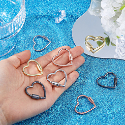 8 Stück 4 Farben Zinklegierung Schraubkarabiner Schloss Charms&nbsp;FIND-DC0008-29