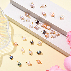 30 stücke 5 farben natürliche zucht süßwasser perle zwei seiten poliert charms&nbsp;PALLOY-YW00092