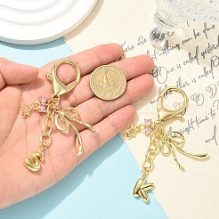 Decorazioni pendenti in lega e zirconia cubica micro pavé in ottone&nbsp;HJEW-YW00460-01