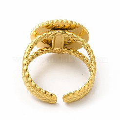 Ionenplattierung (IP) 304 Edelstahl Sonne offene Manschette Ring Einstellungen&nbsp;RJEW-B027-24G