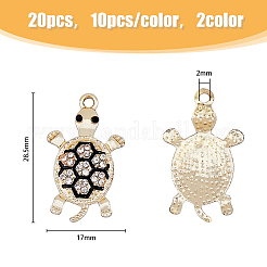 20 Stück 2 Farben Zinklegierung Strass Anhänger&nbsp;RB-HY0001-03