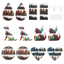 DIY-Set zur Herstellung baumelnder Acryl-Ohrringe im Bücherregal-Stil&nbsp;DIY-TA0009-66