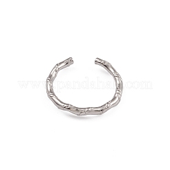Bagues de manchette ouvertes en rotin et acier inoxydable 304 pour femmes&nbsp;RJEW-G285-03P