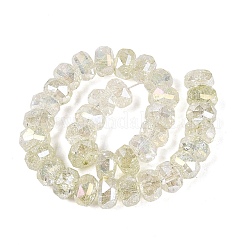 Galvanoplastie brins de perles de verre craquelées transparentes&nbsp;EGLA-Q135-01A-B04