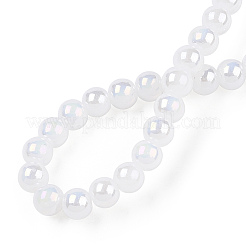 Chapelets de perles en verre d'imitation jade électrolytique&nbsp;LS-GLAA-T032-J10mm-AB01