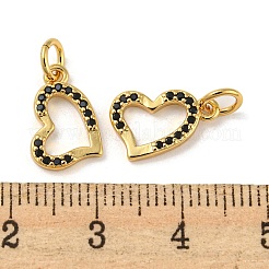 Placage de crémaillère en laiton micro pavé pendentifs en zircone cubique noire&nbsp;KK-A200-18G