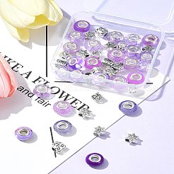 Kit de fabrication de perles européennes en alliage et résine de style tibétain&nbsp;DIY-FS0006-78D