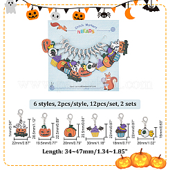 Ciondolo a tema halloween in lega smaltata marcatori punto di chiusura&nbsp;HJEW-AB00009