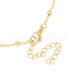 Collares de cadena de eslabones de latón con bolas redondas de 3 mm para mujer&nbsp;NJEW-K271-09G
