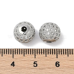 Cuentas de circonita cúbica transparente con pavé de latón&nbsp;LS-KK-Q030-12P