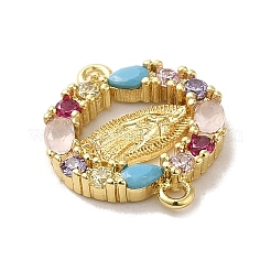 Charms in ottone con pavé di zirconi colorati&nbsp;X-KK-M278-02B-G