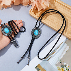 2 collana ovale in lega smaltata con pietre preziose sintetiche&nbsp;NJEW-DC0001-28