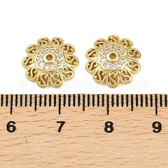 Capuchons de perles en zircone cubique transparent micro pave en laiton&nbsp;KK-D109-03G