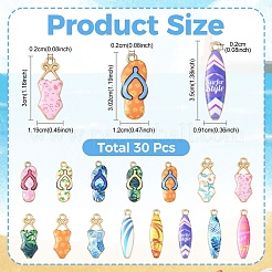 Colgantes de esmalte de aleación 30pcs 15 estilos&nbsp;ENAM-YW0009-08