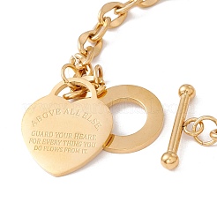 Cuore con parola sopra tutto charm bracciale con catenelle a trecce&nbsp;STAS-D184-10G