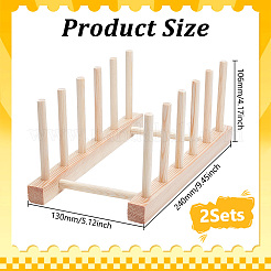 Abtropfgestell aus Holz&nbsp;AJEW-WH0752-428