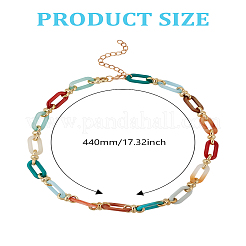 Collier à maillons ovales en acrylique pour femme&nbsp;NJEW-LP0002-96C