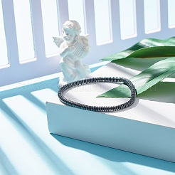 Bracciale elasticizzato in ematite sintetica con perline a disco&nbsp;BJEW-JB07560