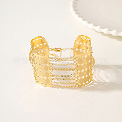 Hohle Messing-Rhombus-Armbänder mit breiten Gliedern für Damen&nbsp;GM9840