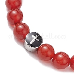 Braccialetti di stirata corniola naturali&nbsp;BJEW-JB12179-02