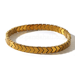 Braccialetti elastici in perline di ematite sintetica non magnetica per uomo&nbsp;RT8592