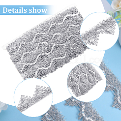 Ruban de dentelle à paillettes de fleurs en polyester&nbsp;OCOR-WH0078-109A