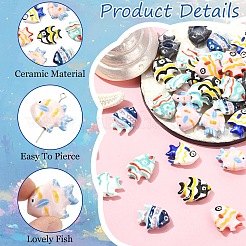10 pièces de perles en porcelaine faites à la main&nbsp;PORC-YW0001-24A