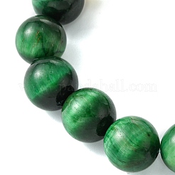 Braccialetti elasticizzati con perline acriliche e occhio di tigre verde naturale tinto tondo da 10 mm&nbsp;BJEW-JB10581