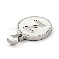 Acier inoxydable 304 avec pendentifs en coquillage blanc&nbsp;STAS-G268-01-P