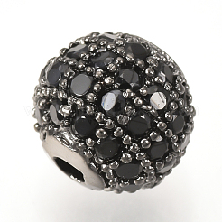 Perles de zircone cubique micro pave en Laiton&nbsp;ZIRC-Q013-10mm-143B