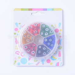 6 Farben handgemachte böse Blick Bunte Malerei Perlen&nbsp;LAMP-JP0001-12