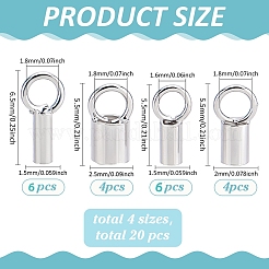 4 style plaqué rhodium 925 emembouts de cordon en argent sterling&nbsp;STER-PH0003-37